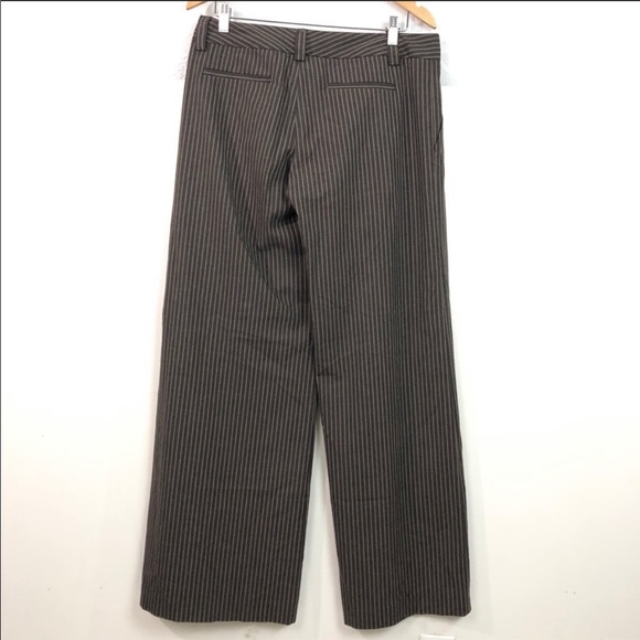 Alice + Olivia wide leg brown with pinstripes - Picture 7 of 8